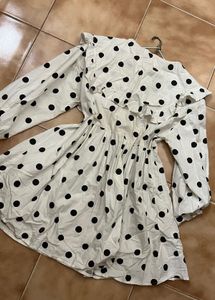 Korean Style Short Polka Dot Dress