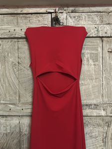 Red Square Neck Maxi Dress