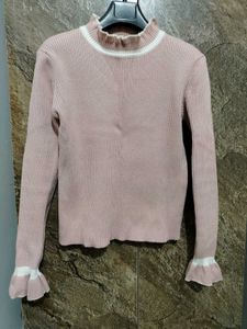Cute Pink Ruffle Sweater