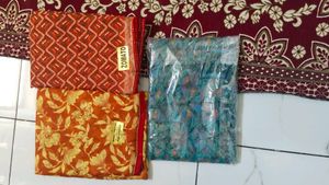 Beautiful 3 Multicolour Sarees For Women