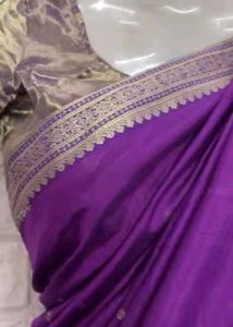 Purple Silk Saree💜 With Readymade Blouse