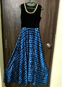 Blue Patterned Maxi Dress