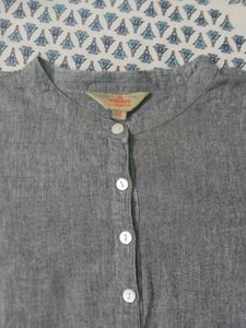 Gray Button-Down Top