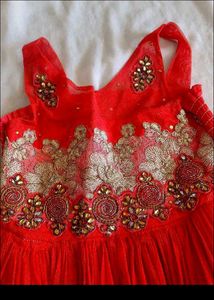 Elegant Black &amp; Gold Floral Embroidered Gown