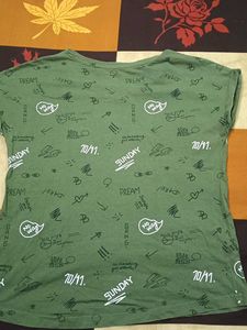An Olive Coloured Top with Typography