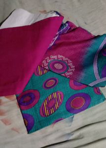 Pinky Green Suit Salwar Dupata Set Material