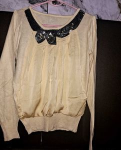 Combo Brown&amp;white Stripped Hoodie With Lemon Top