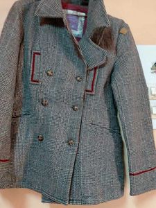 Checkered Peacoat coat women