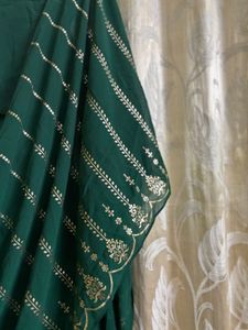 Emerald Green Ready To Wear Saree