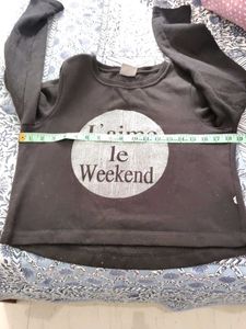 Black Veromoda 'J'aime le Weekend' Top