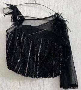 trending black lehenga with top