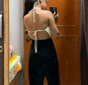 White Chain Strap Top