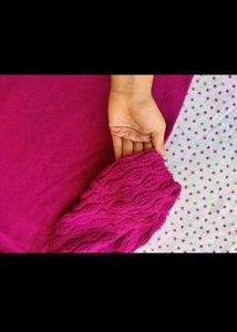 pink woolen top for women