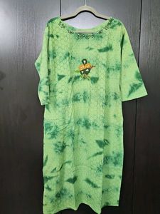 Green Embroidered Kurta