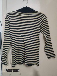 Striped Turtleneck Long Sleeve Top