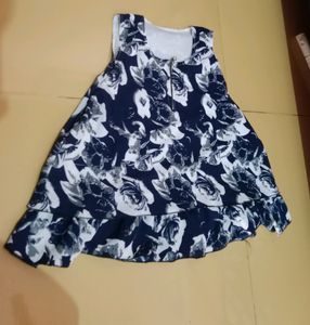 Nevy Blue Crop Top With Floral Print