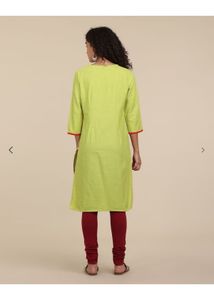 Lime Green Embroidered Kurta