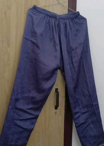 Blue Satin Pajama Pants