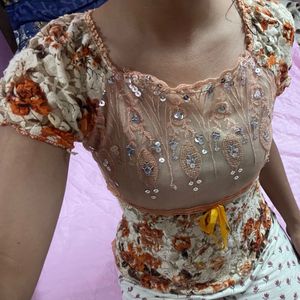 Floral Lace Y2k Top