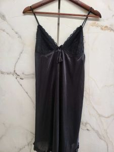 Black Lace Trimmed Nightgown