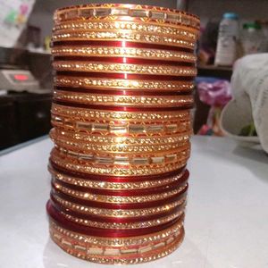 Red & Gold Crystal Bangles (Set)