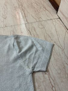 Silver Knit Top