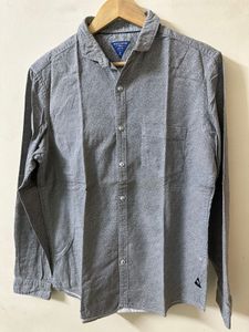 Mens Indigo Nation Grey Printed Semi Formal Shirt