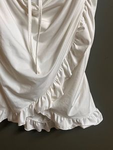 White Cutout Ruffle Mini Dress