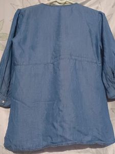 Size:S Blue Denim Top For Girls/Women