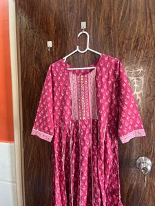 34 Bust Cotton Anarkali Kurta For Women