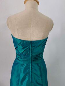 Teal Strapless Evening Gown