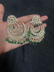Emerald Chandbali Earrings