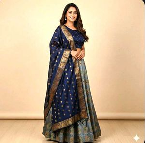 Elegant Blue Lehenga Choli Set