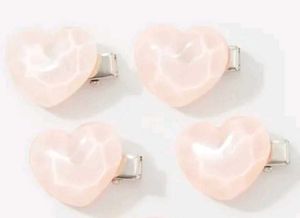 Little Heart light pink Hair Clips - Set of 4