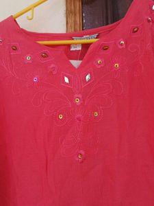 Coral Embellished Top