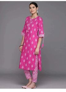 White Heart Print Kurta