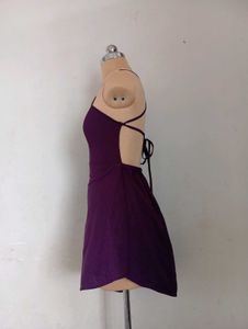 Purple Halter Asymmetrical Dress