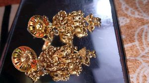 Gold Jhumka Earrings