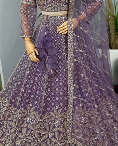 Handwork Gorgeous Purple Lehenga Choli with Dupatt