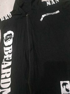 Beardman Black Printed Hoodie