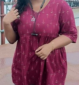 Marron Peplum Top