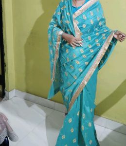 Elegant Teal Saree