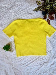 Shein Yellow Knit Top