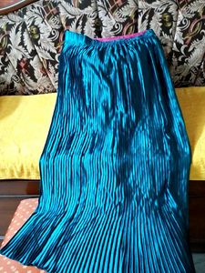 Blue Pleated Skirt