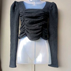 Ruched Front Long Sleeve Top