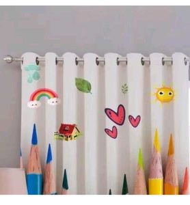 Polyresin Pencil Printed Door Curtain, 7 Feet