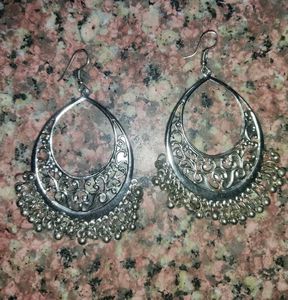 Silver Tone Dangle Earrings