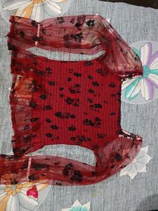 Red Floral Top