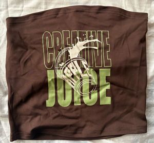 Brown Graphic Tube Top