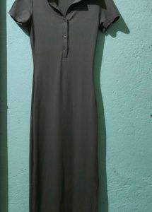 Brown Midi Shirt Dress